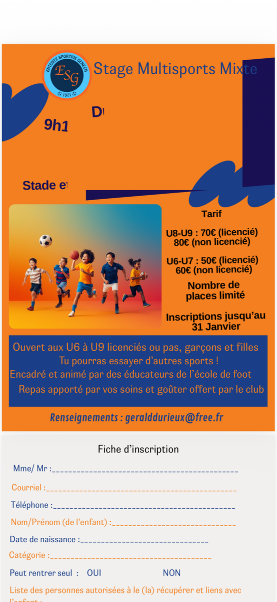 Stage foot du 23 au 26 février