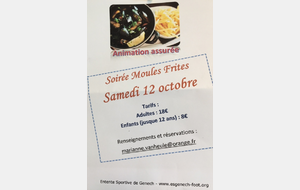  ESGenech  Changement : Date reportée au 16 Novembre 2019 pour les moules -frites  ....