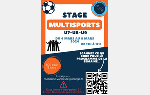 Stage Foot Mars 2024 U7-U8-U9