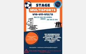 Stage foot multisports vacances Avril 2024