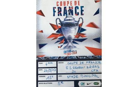 COUPE DE FRANCE    ES Genech (District D2) reçoit Arras FA ( N2 ) à 15 heures