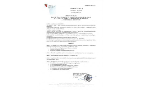  ARRÊTE MUNICPAL -COVID-19 et ses conséquences....