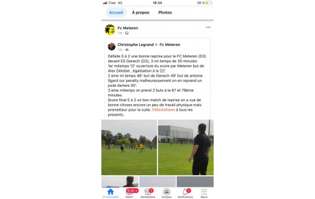 Le pass-sanitaire suivi d’un match test face à Meteren …