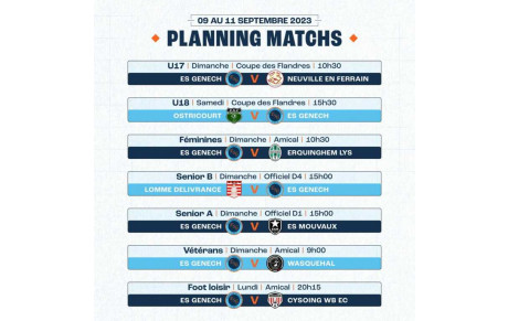 Programme du dimanche 10 septembre