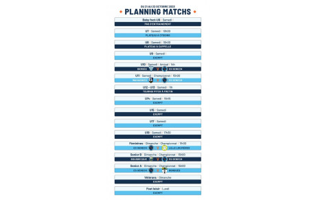 Planning week-end 21-22 octobre
