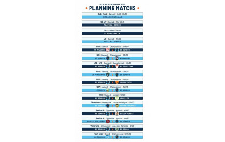 Planning week end 18-19 octobre 
