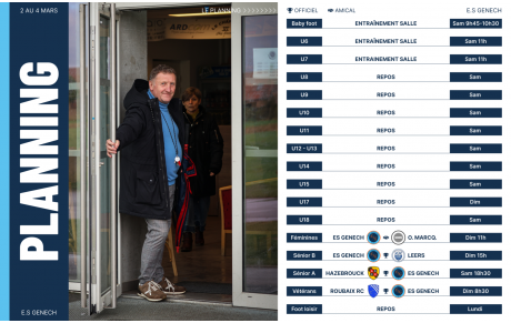 Planning des 2 et 3 Mars