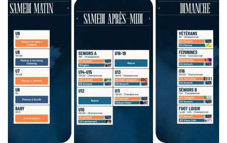 Planning du 15 et 16 mars