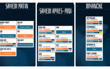 Planning des 29 et 30 mars