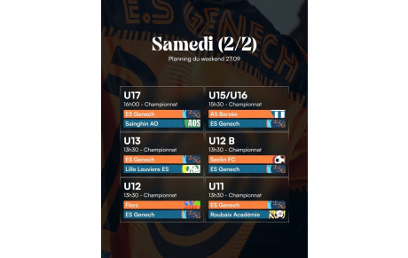 Planning samedi/2