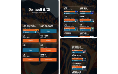 Planning week end 5/6 décembre